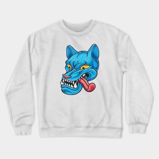 Crazy Blue Wolf Dog Crewneck Sweatshirt